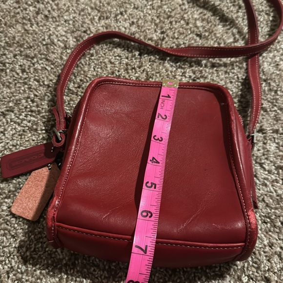 Vintage Coach Bellini cross-body purse or camera bag in red leather R9G-9139 - Picture 6 of 12